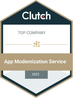 Clutch App Modernization 2023 Top Company Badge