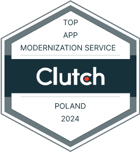 Clutch App Modernization 2024 Poland Top Company Badge