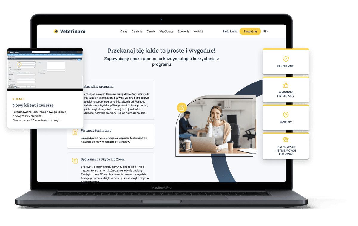Odświeżenie strony internetowej dla naszego klienta Veterinaro wymagało także projektowania interfejsów
