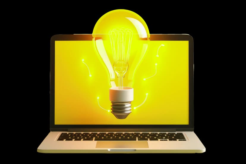 Web app development services can be compared to a light bulb turning on a laptop screen. When a developer or team works on a new application, they search for "light" - inspiration and creative solutions that enable them to execute the project in innovative ways. The laptop screen is where these ideas materialize into code, user interfaces, features, and functionalities, ultimately forming a complete application.