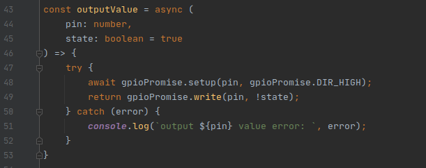 Code examples - GPIO output